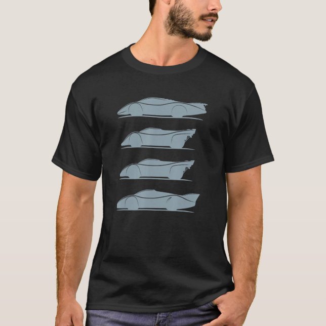 Camiseta Classic Race Car Silhouette coche blueprint moto (Anverso)