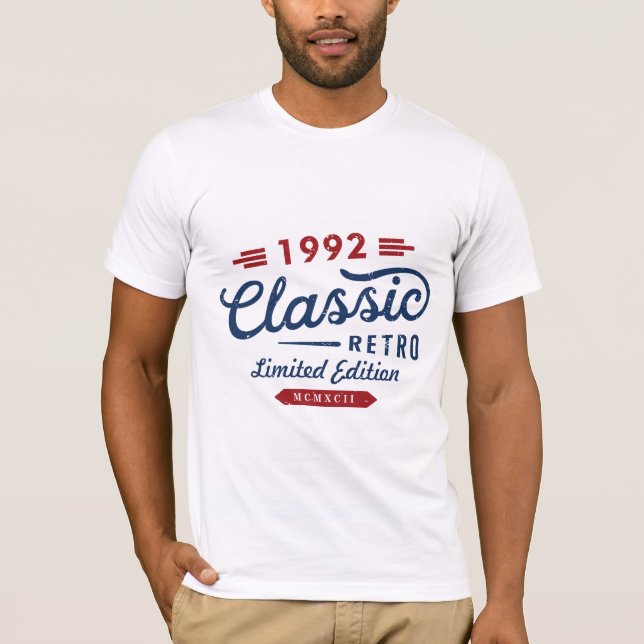 Camiseta Classic Retro 1992 edición limitada regalo de cump (Anverso)
