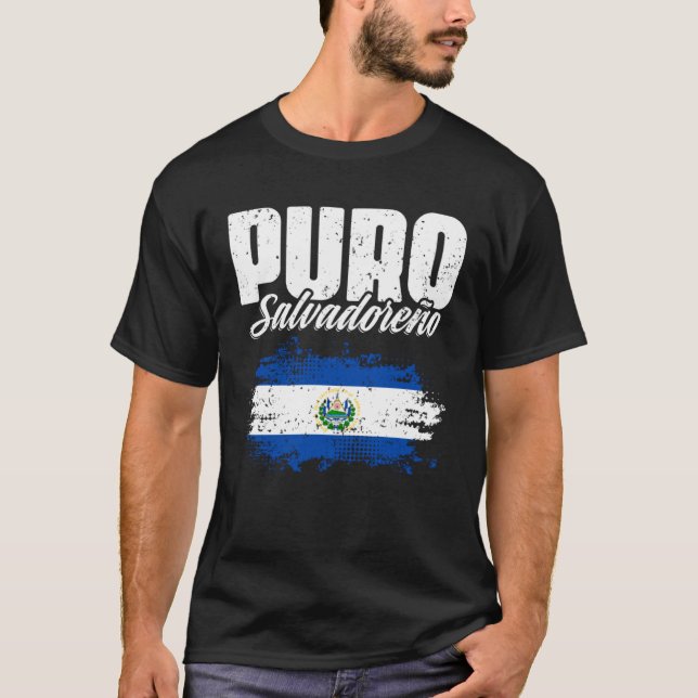 Camiseta Classic Salvadorian Flag Puro Salvadoreño El Salva (Anverso)