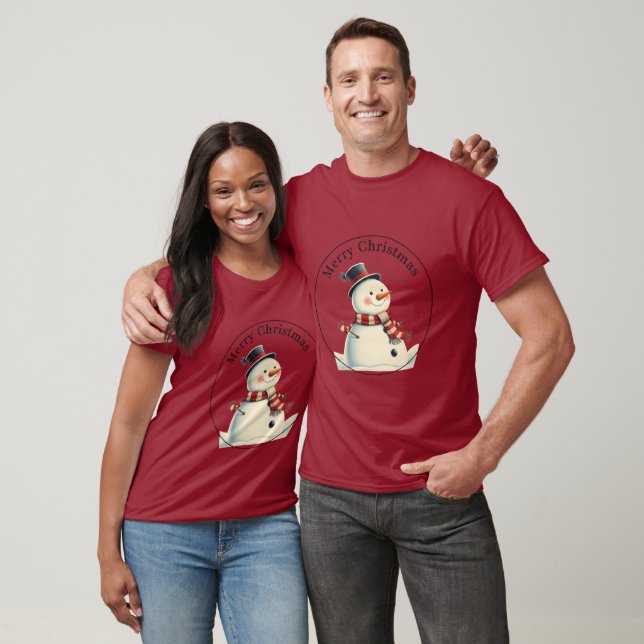 Camiseta Classic Snowman Christmas Tree Ornament with Hat a (Unisexo)