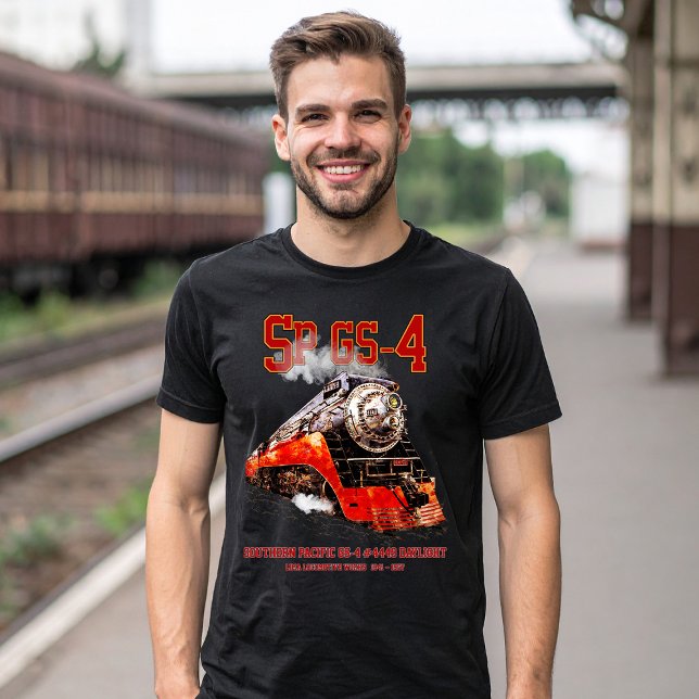 Camiseta Classic Southern Pacific GS-4 Steam Locomotive (Southern Pacific GS-4 Daylight Steam Locomotive. Mens Basic T-Shirt)