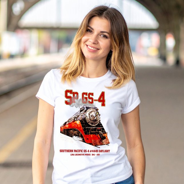 Camiseta Classic Southern Pacific GS-4 Steam Locomotive (Southern Pacific GS-4 Daylight Steam Locomotive. Womens Basic T-Shirt)