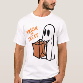 Camiseta Classic Trick or Treat Ghost Cartoon Graphic
