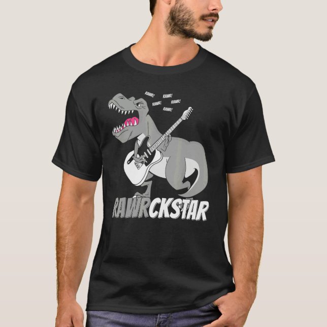 Camiseta Classic Witty  Pun Dinosaur Rockstar Punk Lifestyl (Anverso)
