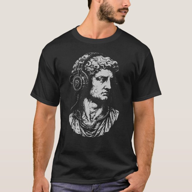 Camiseta Classical Bust with steampunk Headphones (Anverso)