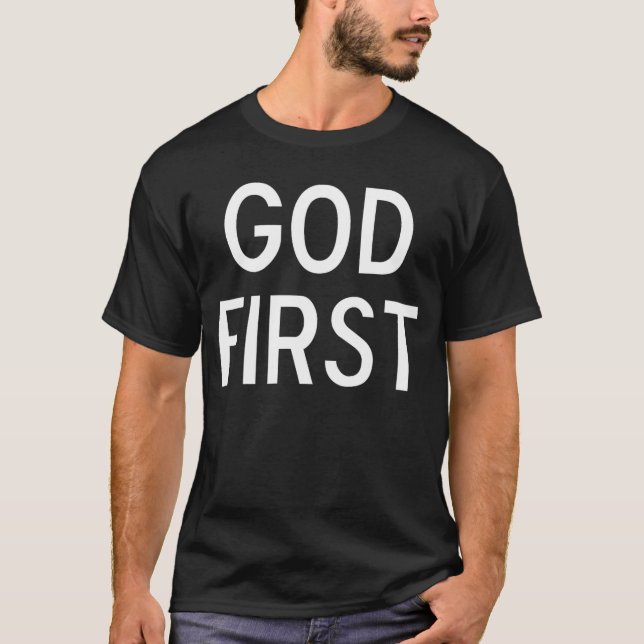 Camiseta Classicetees God First Christian Bible Faith Famil (Anverso)