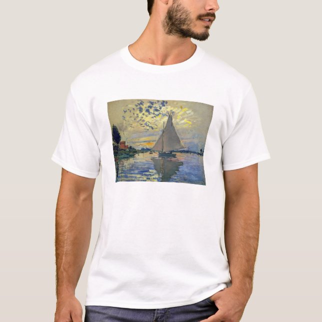 Camiseta Claude Monet - Barco de vela en Le Petit-Gennevill (Anverso)