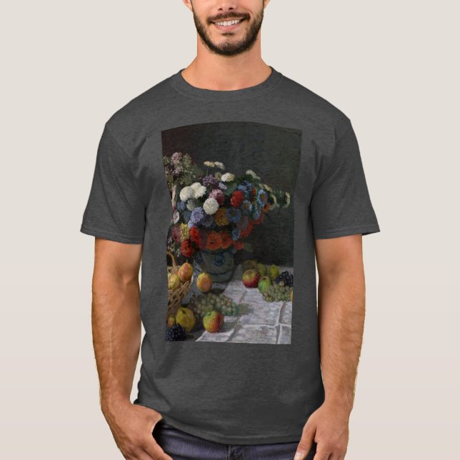 Camiseta Claude Monet - Bodegón con flores y frutas (Anverso)