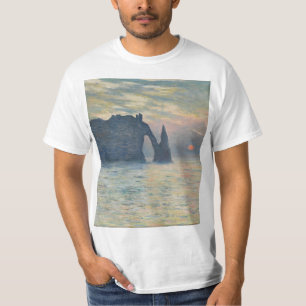 Camiseta Claude Monet - El acantilado, Étretat, el atardec