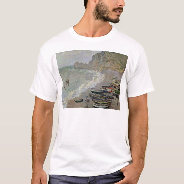Camiseta Claude Monet el | Etretat, playa y d'Amont de (Anverso)