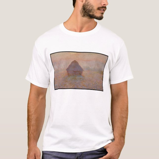 Camiseta Claude Monet el | Grainstack, Sun en la niebla (Anverso)