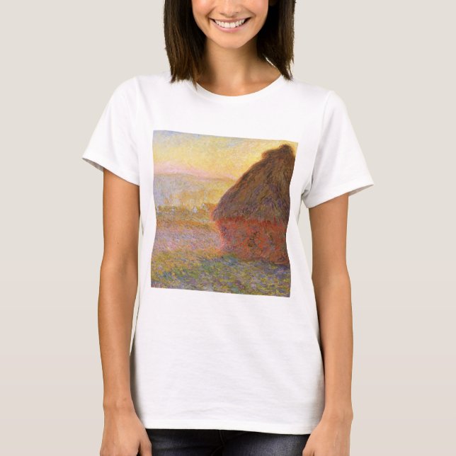Camiseta Claude Monet Impresionista pintura Graystaks I (Anverso)