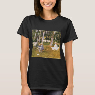 Camiseta Claude Monet pintando, en el lindero de un bosque 