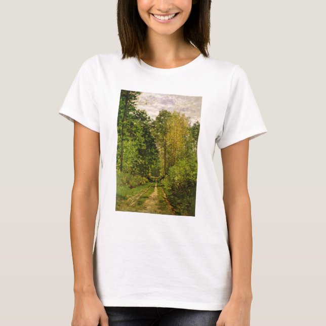 Camiseta Claude Monet | Trayectoria de madera (Anverso)