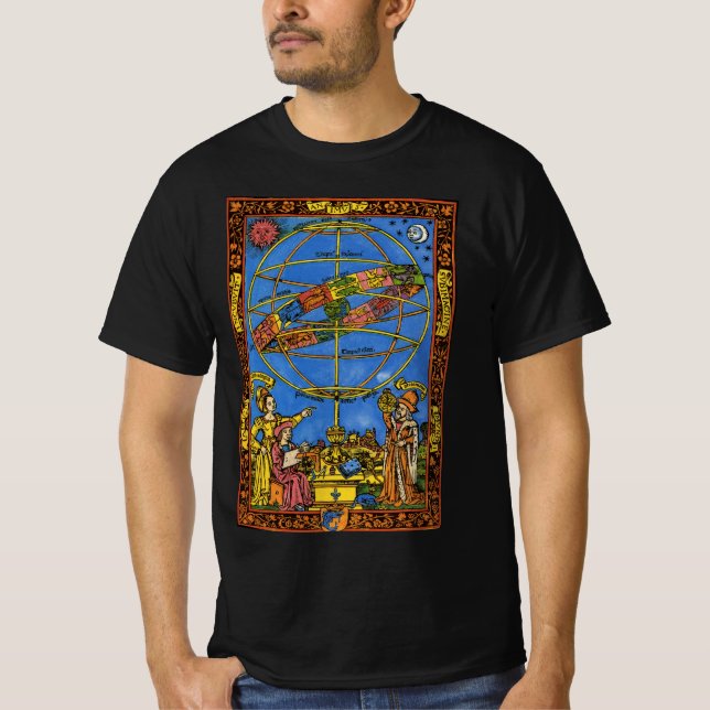 Camiseta Claudio Ptolomeo Astrónomo, Celeste Vintage  (Anverso)