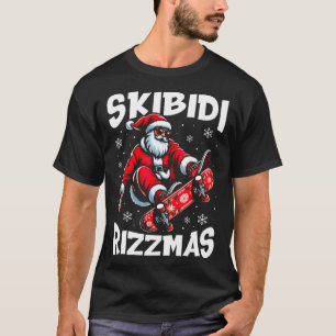 Camiseta Claus de Esquí Divertido Retro Skibidi Rizzmas B