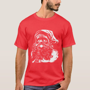 Camiseta Cláusula blanca de impresión Santa