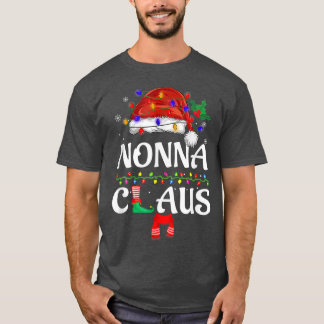 Camiseta Cláusula Nonna Familia Coincidencia Santa Hat Paja