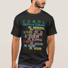 Camiseta Cláusula Picture en programación Cobol