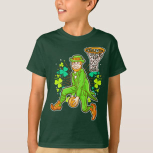 Camiseta Clavada del baloncesto del Leprechaun del día del