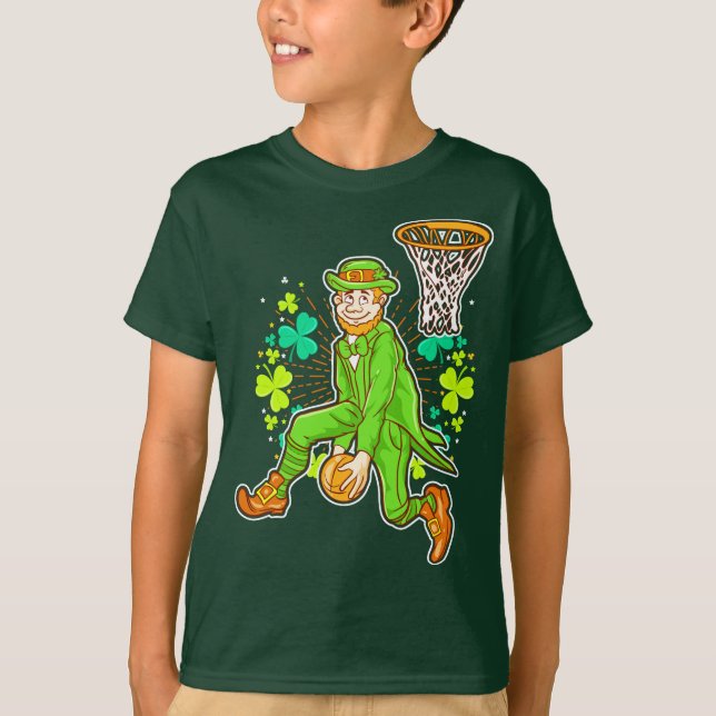 Camiseta Clavada del baloncesto del Leprechaun del día del (Anverso)