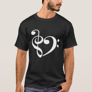 Camiseta Clave de Sol Clave de Fa Corazón Musical Músico Ca