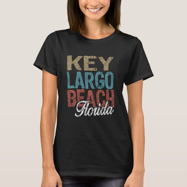 Camiseta CLAVE LARGO BEACH Florida HIBISCUS Y SCRIPT 3 A (Anverso)