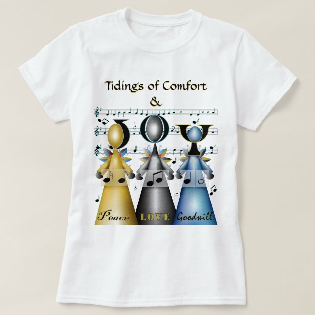 Camiseta Claves de los Caroleros de Navidades Confort y Ale (Diseño del anverso)