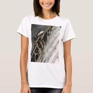 Camiseta Claves de notas musicales Clarinet Sinfonía de muj