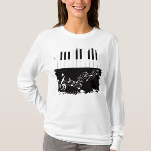 Camiseta Claves de piano artísticas Treble Clef Notas music
