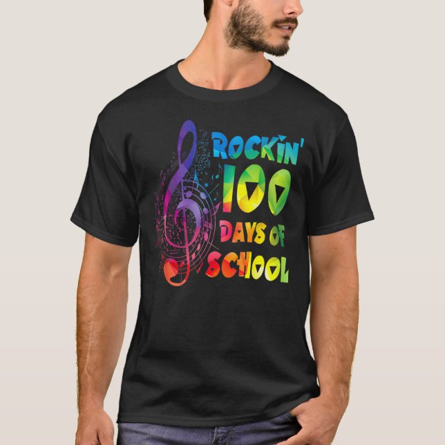 Camiseta Claves musicales de 100 días de clase del profesor (Anverso)