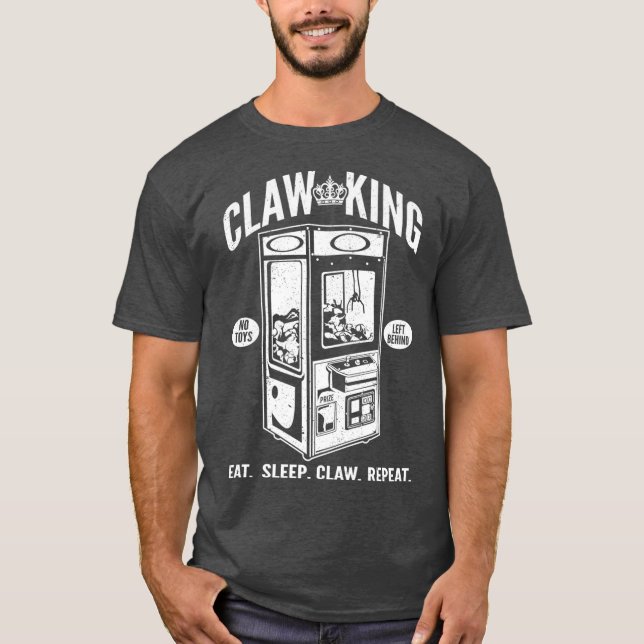 Camiseta Claw Machine King Arcade Gamer Eat Sleep Claw (Anverso)
