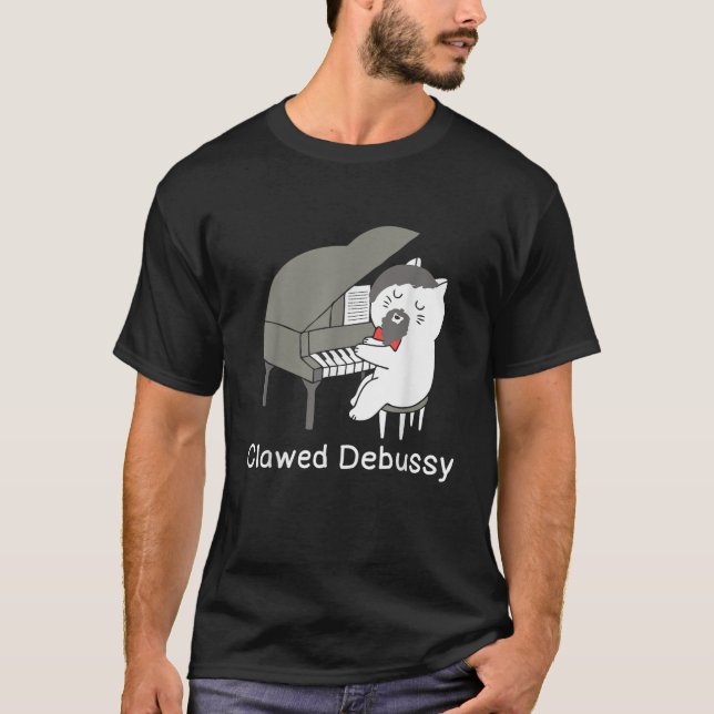 Camiseta Clawed Debussy Cat Piano Classical Music Composer  (Anverso)