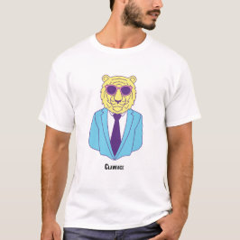 Camiseta Clawface - Tigre de traje azul con tonos rosados T