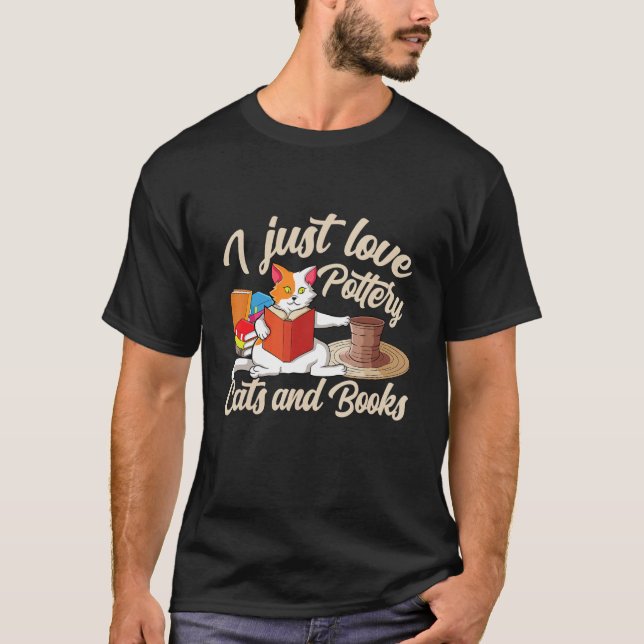 Camiseta Clay ceramic pottery cats books potter potteries_1 (Anverso)