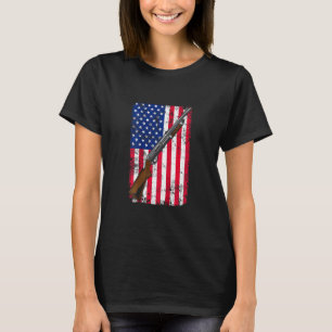 Camiseta Clay Pigeon Disparando La Bandera De La escopeta E
