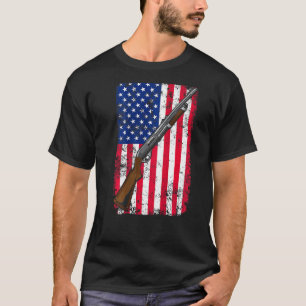 Camiseta Clay Pigeon Disparando La Bandera De La escopeta E