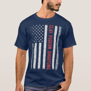 Camiseta Clay Pigeon disparando la bandera estadounidense e