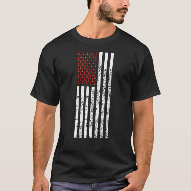 Camiseta Clay Target Shooting Usa Flag Retro Shotshell Fl (Anverso)