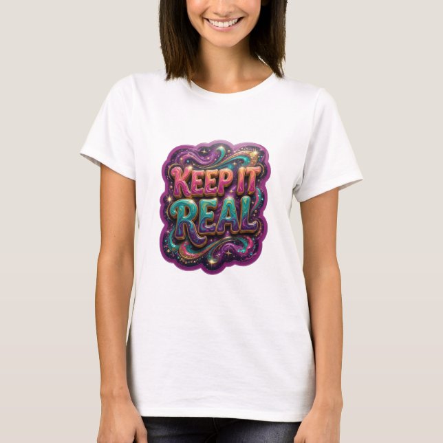 Camiseta Clean Gold KEEP IT REAL Statement (Anverso)