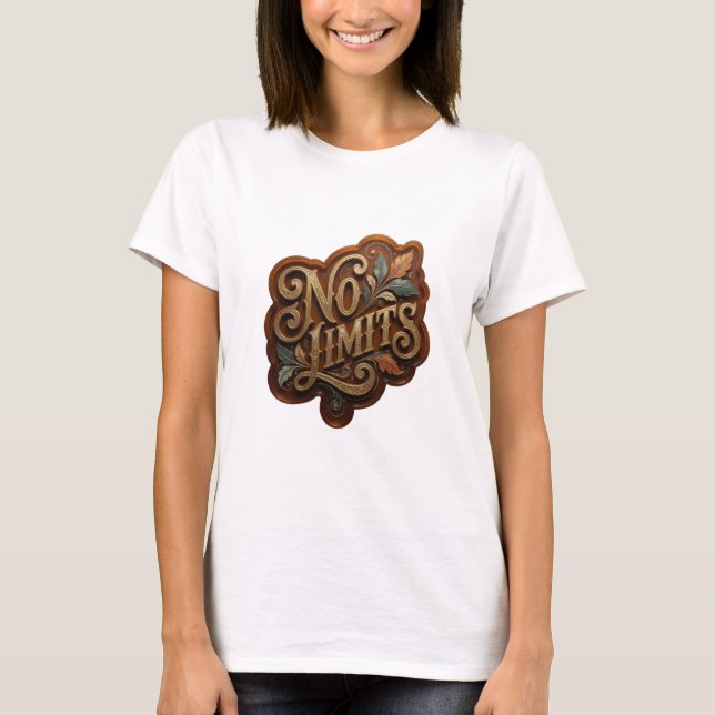 Camiseta Clean Gold NO LIMITS Statement (Anverso)