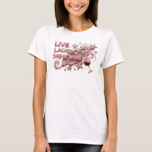 Camiseta Clean Pink LIVE LAUGH DRINK WINE