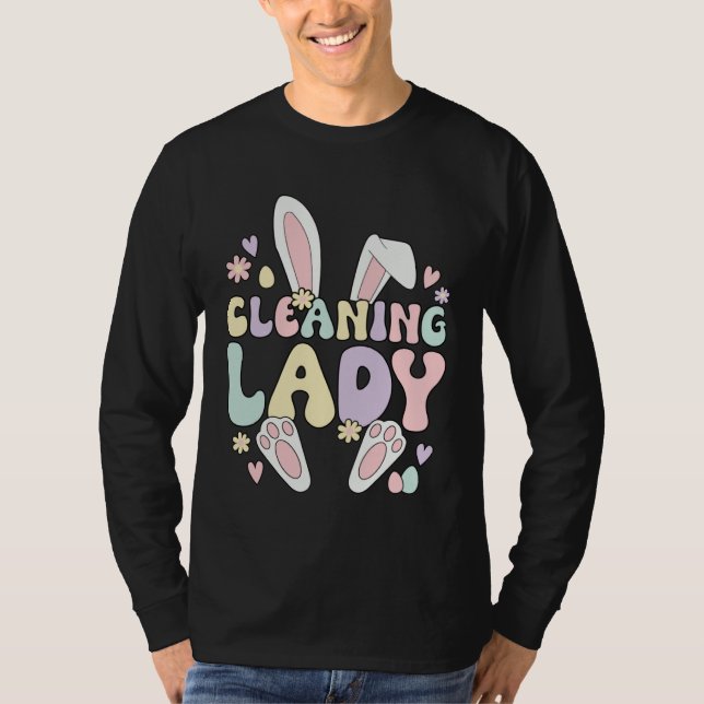 Camiseta Cleaning Lady Easter Bunny Housekeeping Easter Day (Anverso)