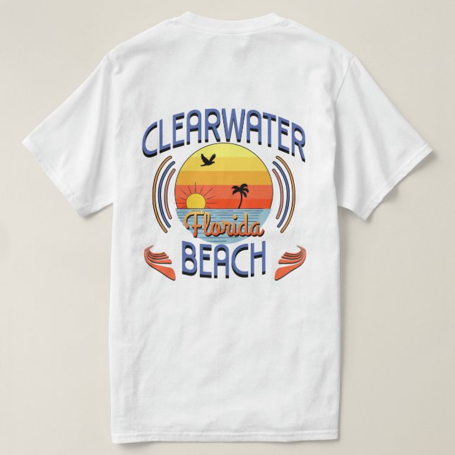 Camiseta Clearwater Beach, Florida (Reverso del diseño)