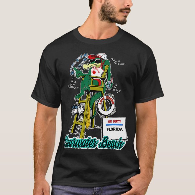 Camiseta Clearwater Beach Florida Alligator Life Guard (Anverso)