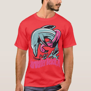 Camiseta Clearwater Beach Florida Dolphin Flamingo Floaty