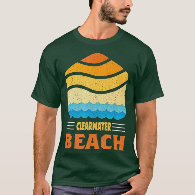 Camiseta Clearwater Beach Florida - Gráfico de olas de époc (Anverso)