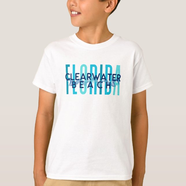 Camiseta Clearwater Beach Florida (Olas oceánicas) (Anverso)