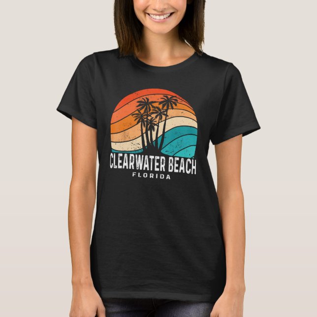 Camiseta Clearwater Beach Florida Palm Tree Beach Souvenir (Anverso)