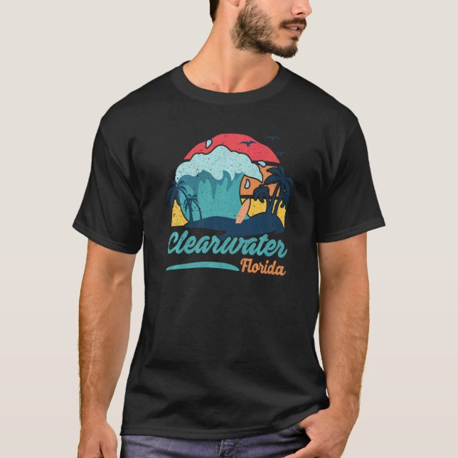 Camiseta Clearwater Florida Beach Summer Surfing Sunset Pal (Anverso)